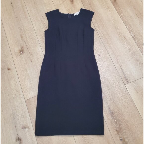 Ann Taylor LOFT Womens Black Cocktail Dress Size 2 Midi Sheath Career Office - Picture 3 of 10